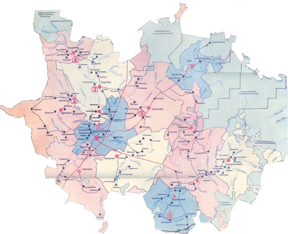 Карта березовского городского округа